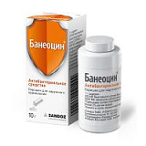 цена БАНЕОЦИН ПОР. Д/НАРУЖ. ПРИМ. 250МЕ/Г+5000МЕ/Г БАНКА 10Г в Доброй Аптеке купить БАНЕОЦИН ПОР. Д/НАРУЖ. ПРИМ. 250МЕ/Г+5000МЕ/Г БАНКА 10Г в Доброй Аптеке